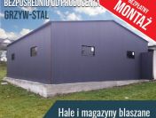 Grafitowy Garaż Blaszany 8x9m - Magazyn , Hala - GrzywStal