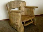 Oryginalny fotel drewniany - wykonany z pnia